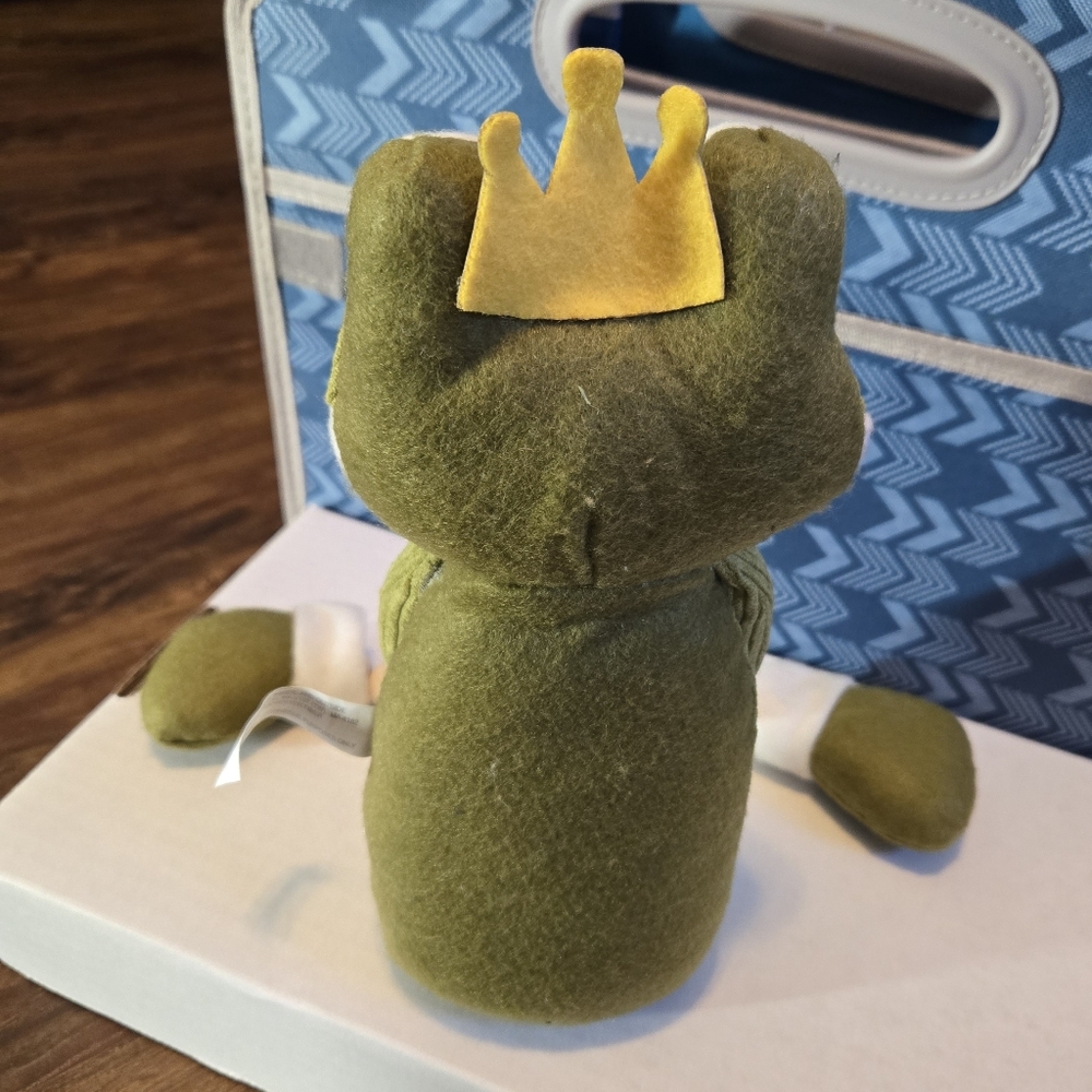 ADORABLE Green Frog Prince Plush with Heart Fairy Tale Inspired Decor - Picture 3 of 3